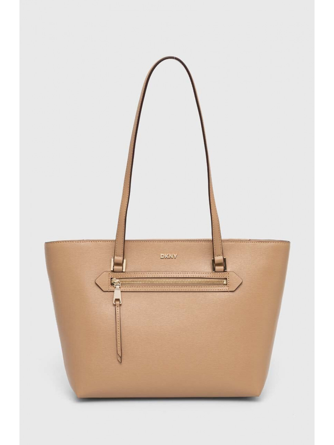 Kožená kabelka Dkny béžová barva R42A3E20